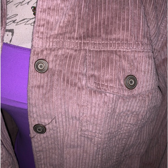 Fashion Nova Dusty Rose Mauve Pink Corduroy Button Up Jacket - Picture 3 of 10